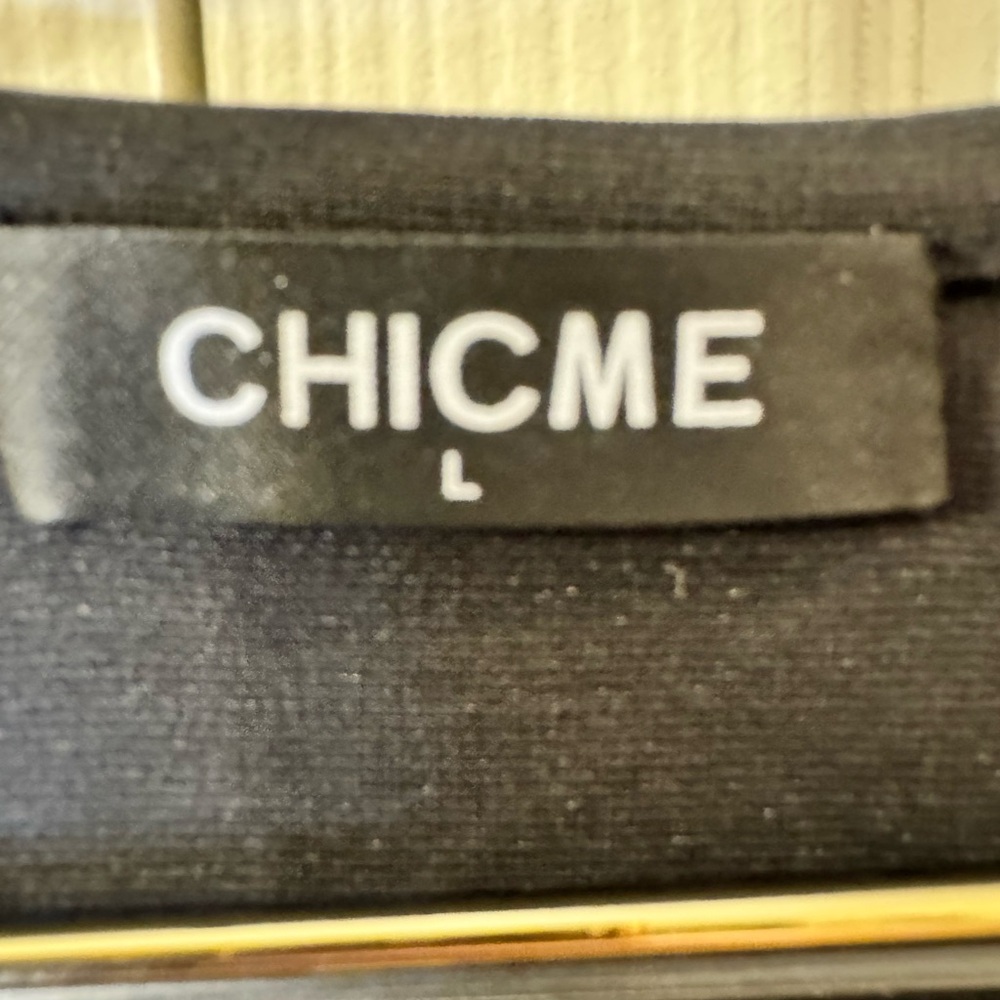 Black Bodycon Dress with Gold Sequin Bands - Picture 4 of 4